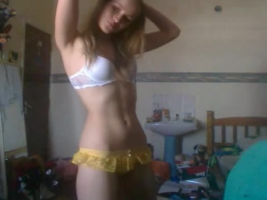 Small tittied lady undresses her useless clothes