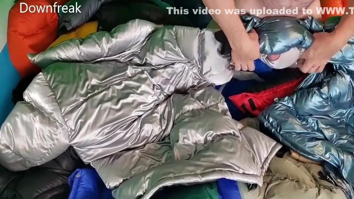 Humping 20 Down Puffer Jackets In An Inflatable Pool
