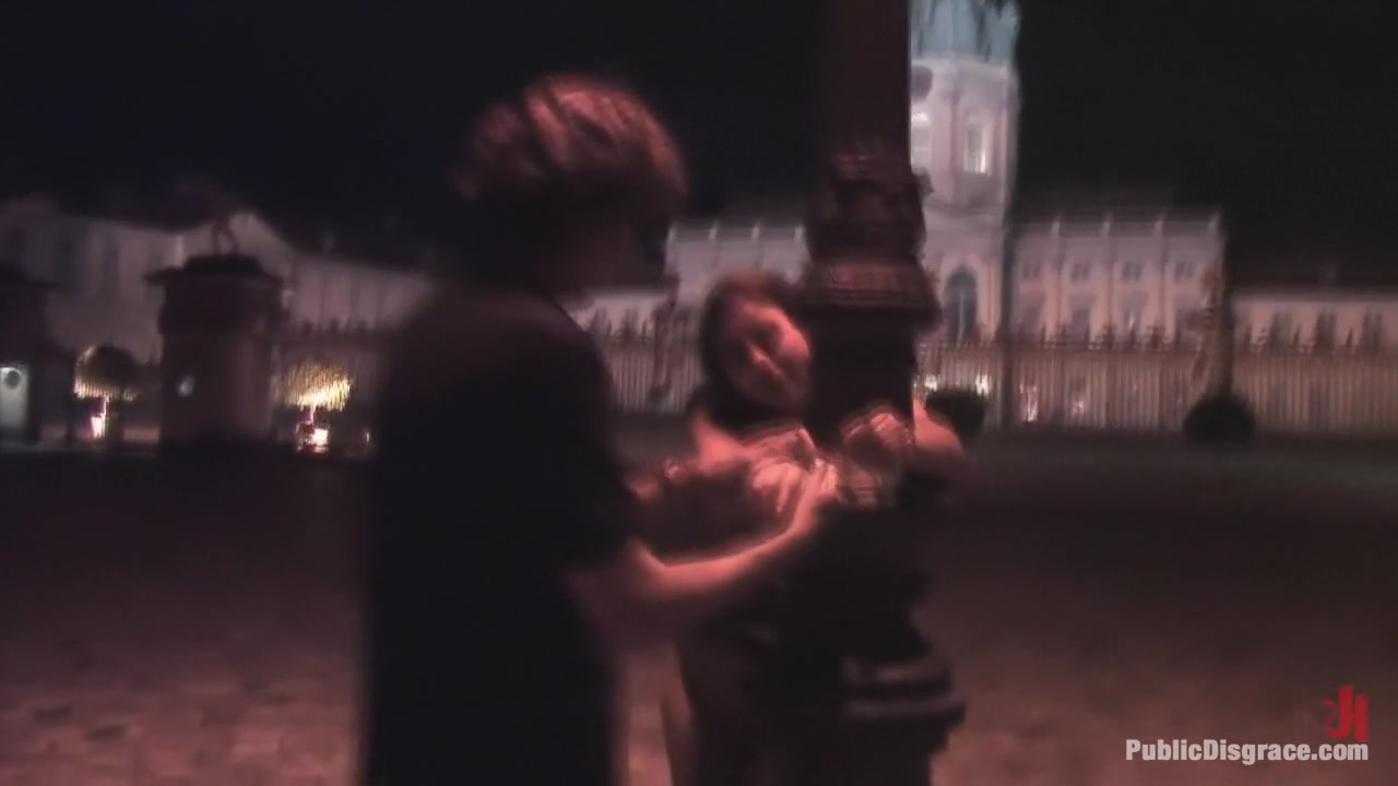Beautiful Czech girl exposed on the streets at night!!!
