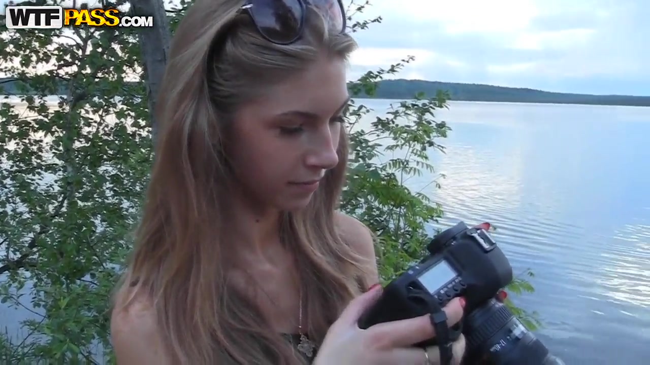 Young blonde babe Megan gets nasty outdoor in pov