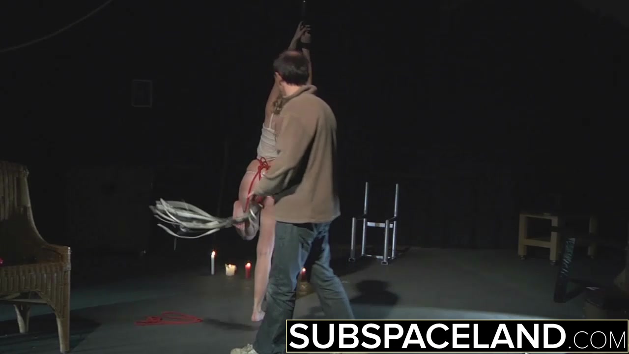 BDSM Hardcore Bondage of an angel girl spanking cumshot