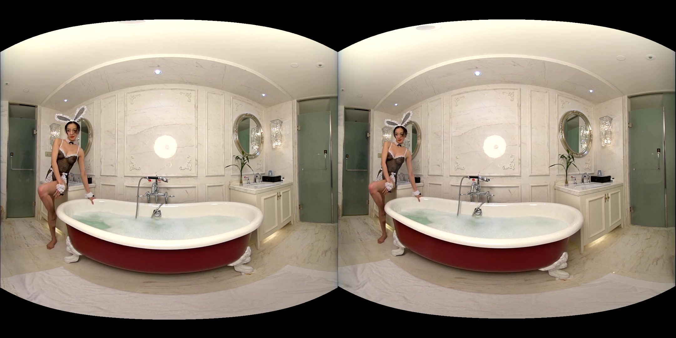 Linda Bennet in Bathroom Play with Sexy Rabbit Cosplay - OlipsVR