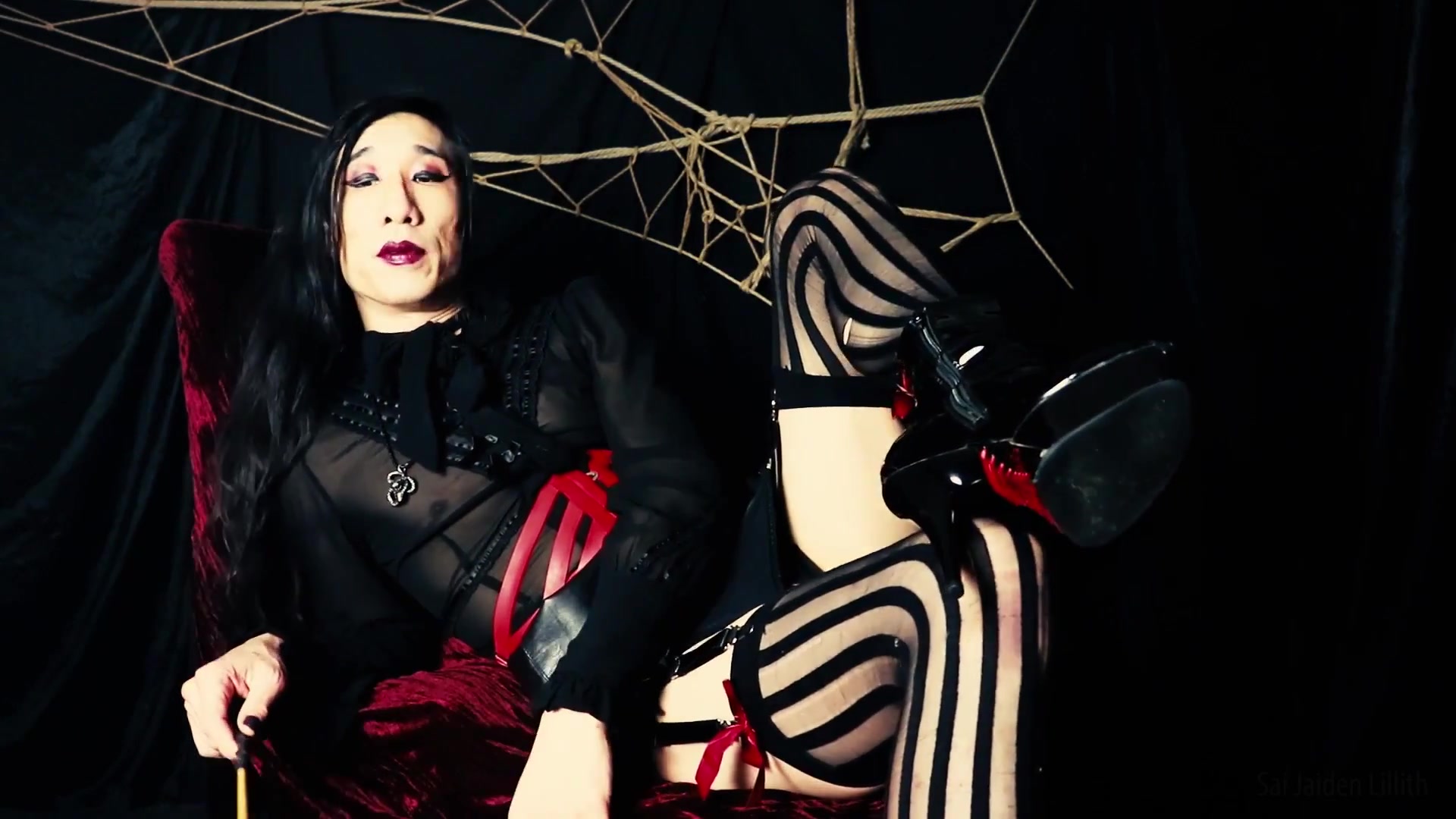 Headmistress Lillith - Distracted & Caned (Solo - Leg / Boot Fetish)