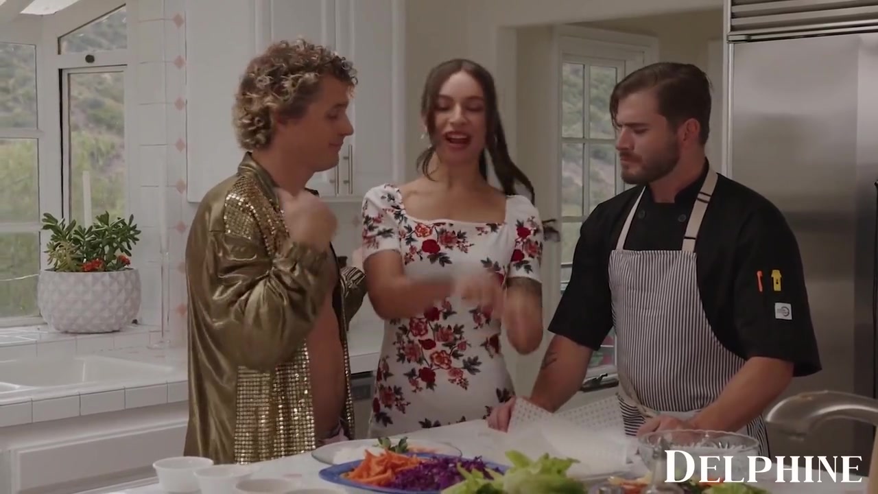 April Olsens Naughty Cooking Show Turns Into A Sexy Threesome With Delphine Films