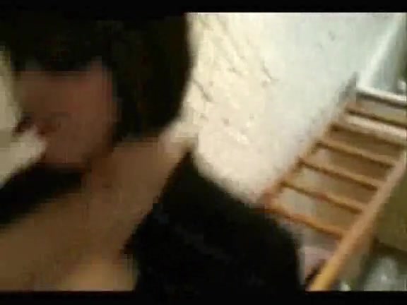 Busty chick in sexy black outfit gives handjob and rides on a willy