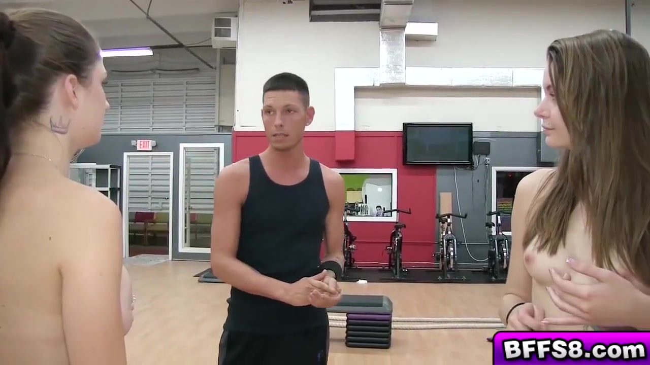 College Besties Group Fuck With The Gym Trainer