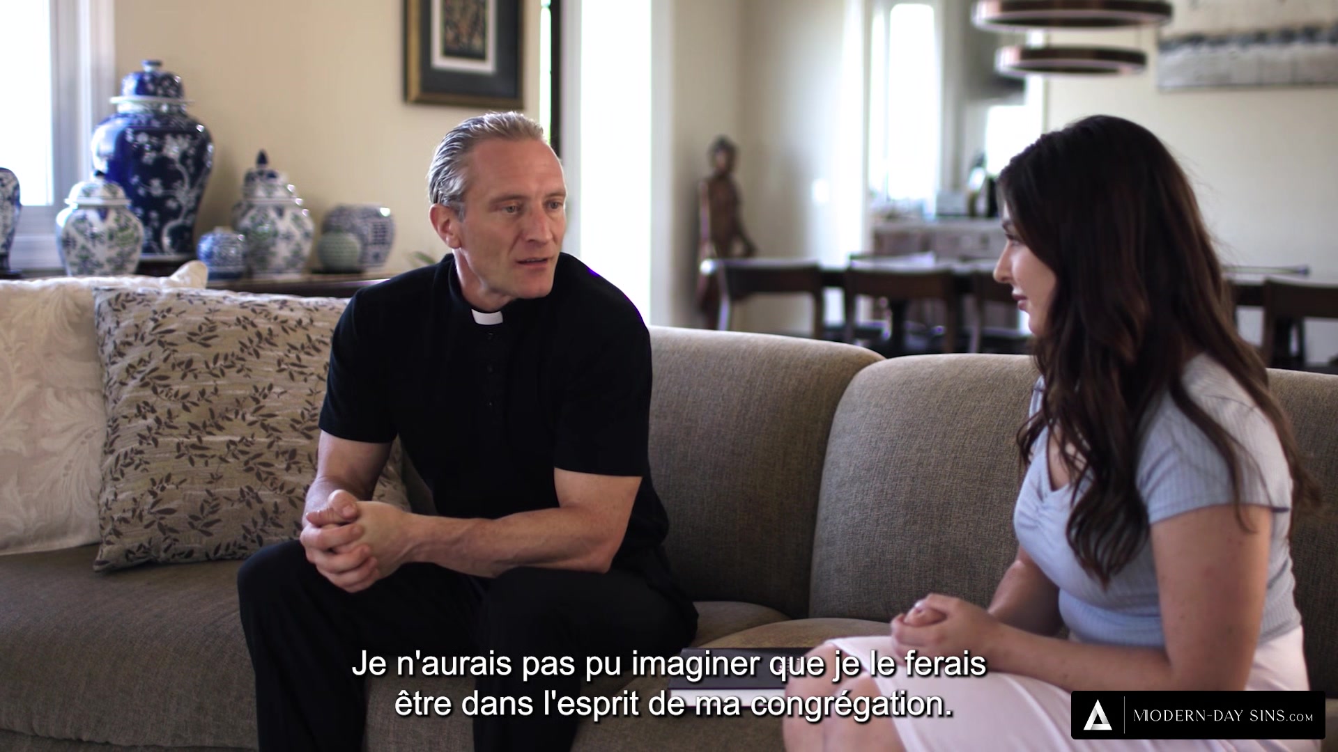 MODERN-DAY SINS - Big Dick Priest Takes Naive teen 18+'s Anal Virginity! French Subtitles