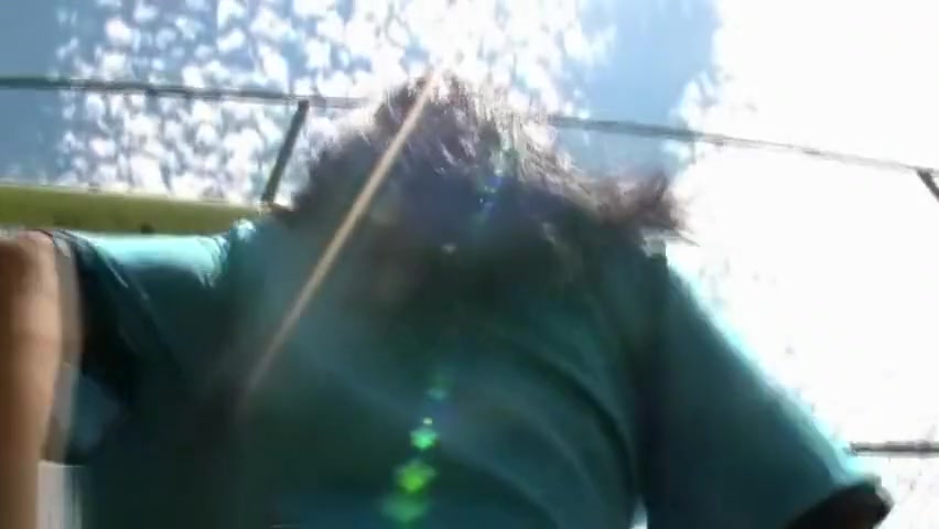 Busty Latina TS exposes big breasts and butt on soccer field