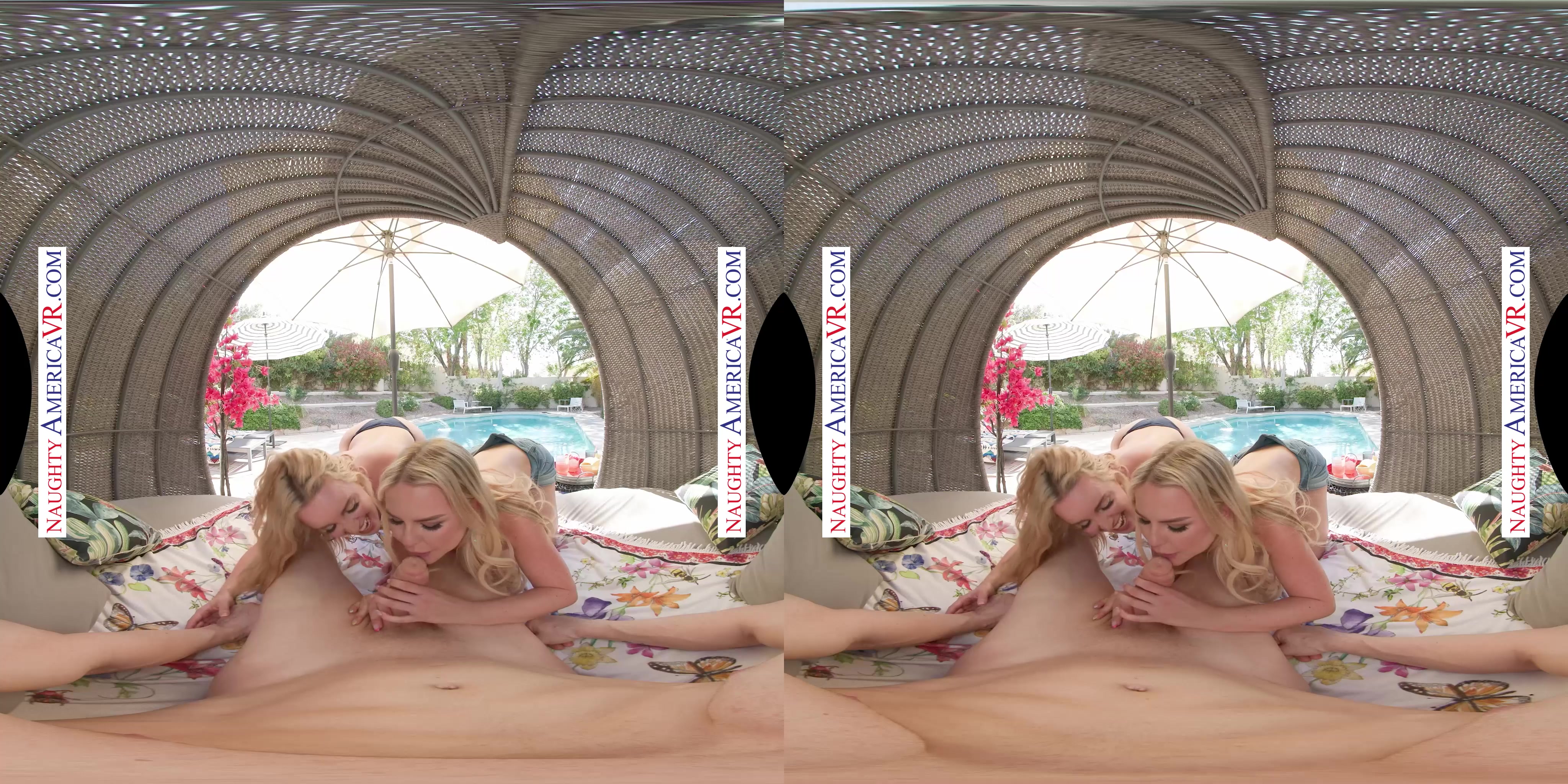 Crazy hot neighbor Slimthick Vic and her sexy Australian friend Charlie Forde stop by your pool to have a naughty threesome!
