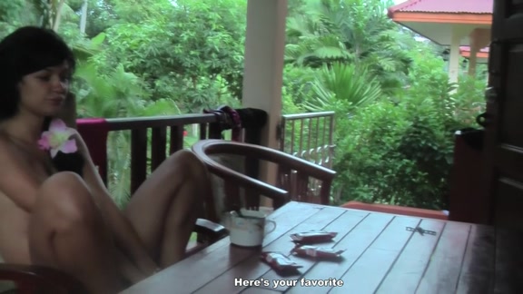Blowjob on the veranda