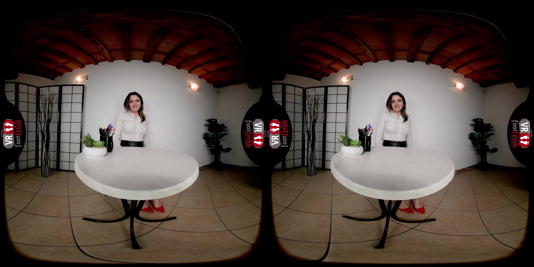 Lustful Brunette Transforms Her Interview Into A Provocative Foot Show And Self-Pleasure