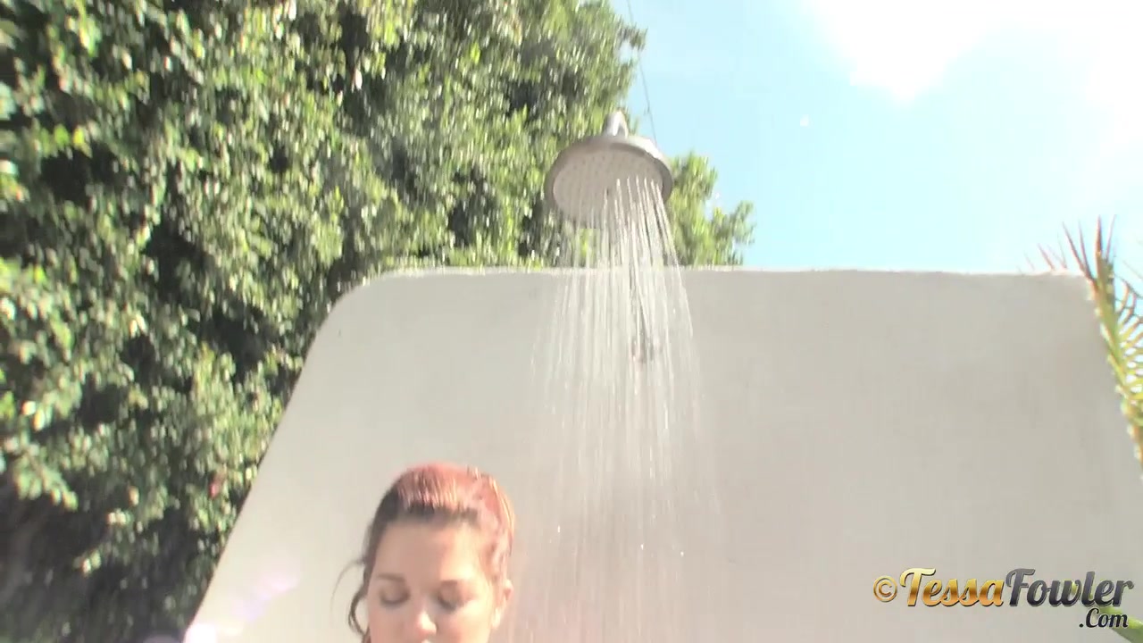 Tessa Fowler - Gold Bikini Shower 2