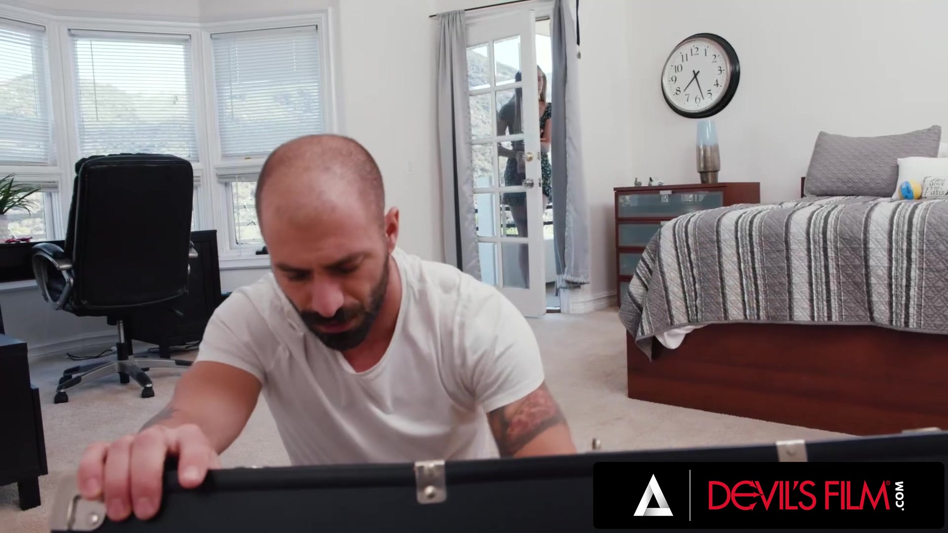 DEVILS FILM - Cute Babysitter Haley Reed Gets Her Wet Pussy Fucked By Her Employer's Big Cock
