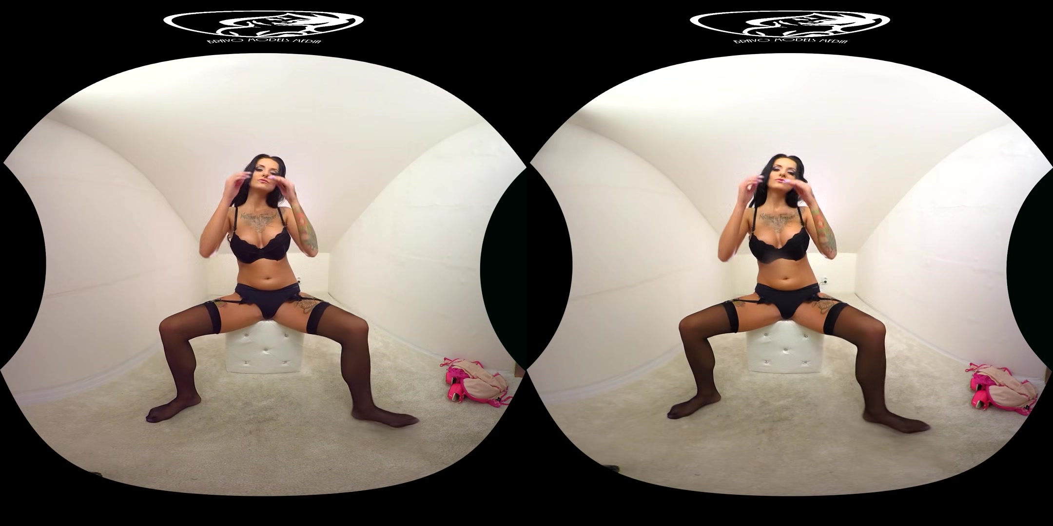 331 - Barbie Esm; Busty Amateur Brunette Solo Striptease And Masturbation
