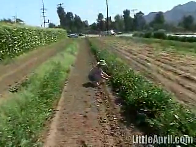 Sexy teen 18+ Little April Does A Little Gardening