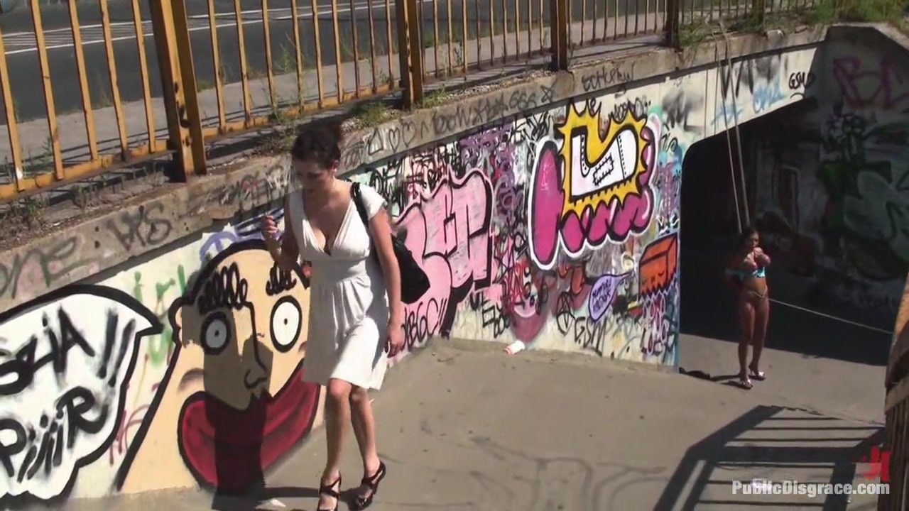 BEST OF EUROPE: BIG NATURAL TITS TIED IN PUBLIC!!!!