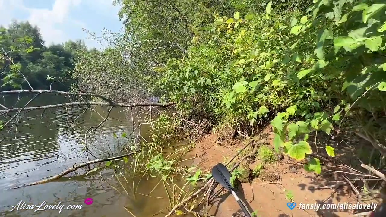 Horny Brunette Sucks Dick And Fucks Doggystyle On The Bank Of The Outdoor River