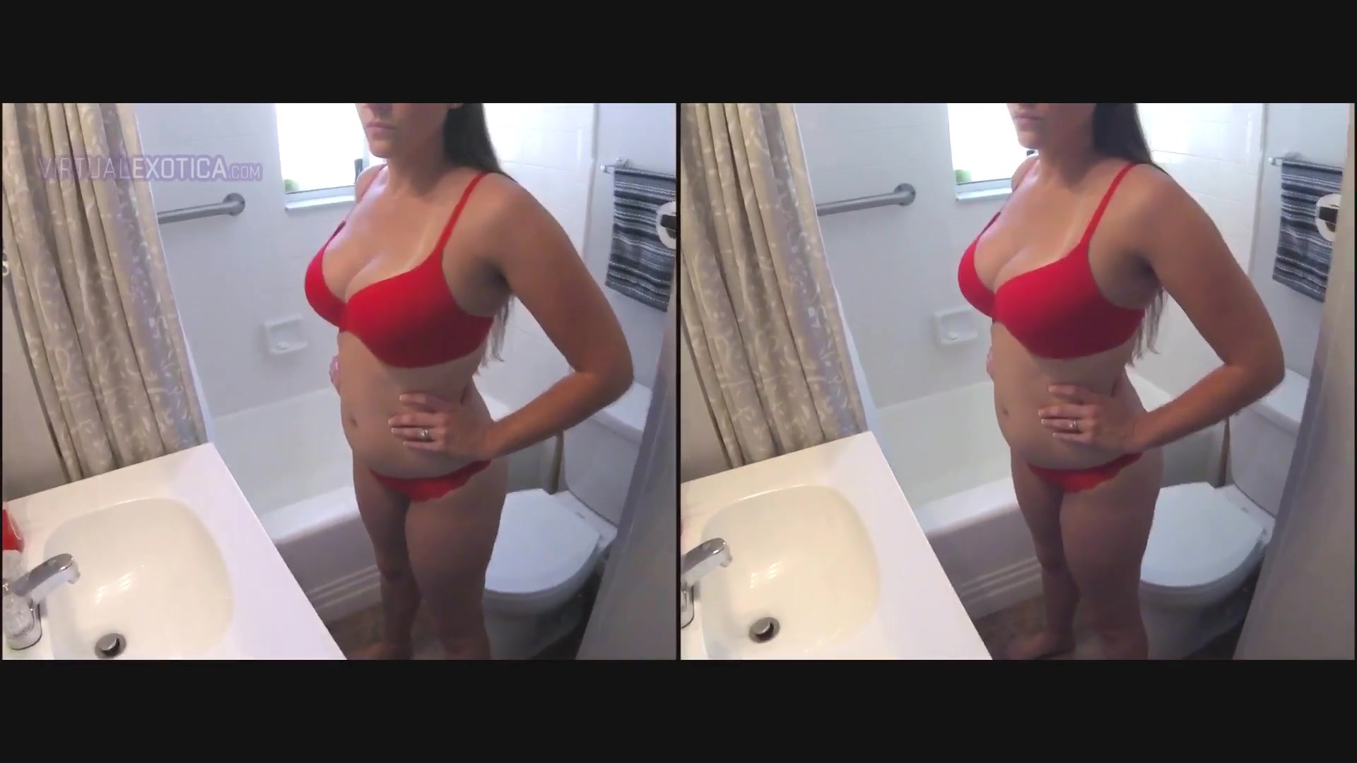 Stepsister Melanie Hicks Time-Rreeze Bathroom Feelup - Curvy Big Tits