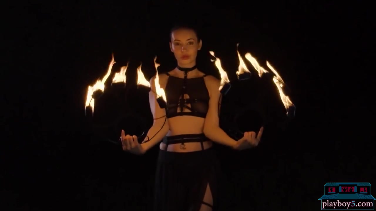 Czech Milf Beauty Elilith Noir Playing With Fire In The Nude For