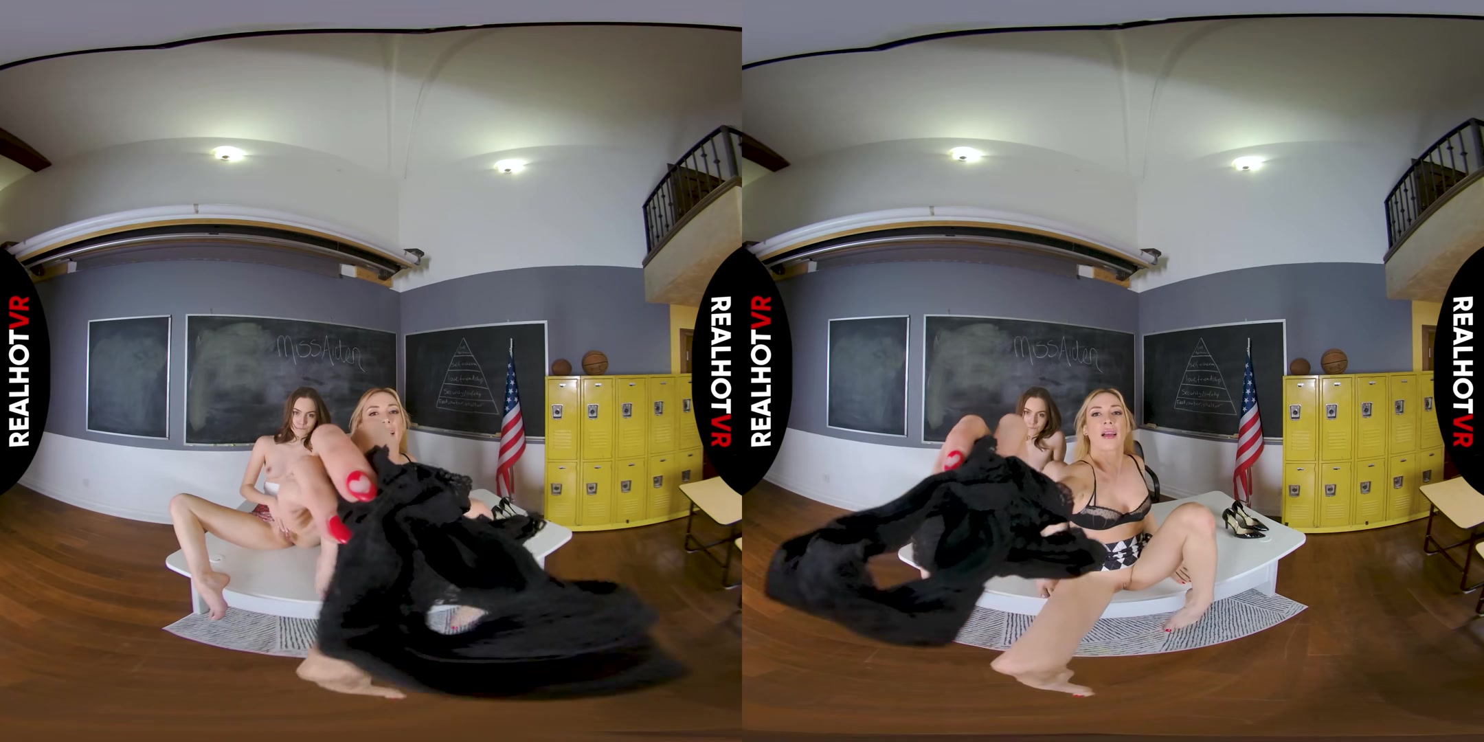My Hot Teacher Lets Me Fuck Her & My Stepsister Joins In For Better Grades - RealHotVR