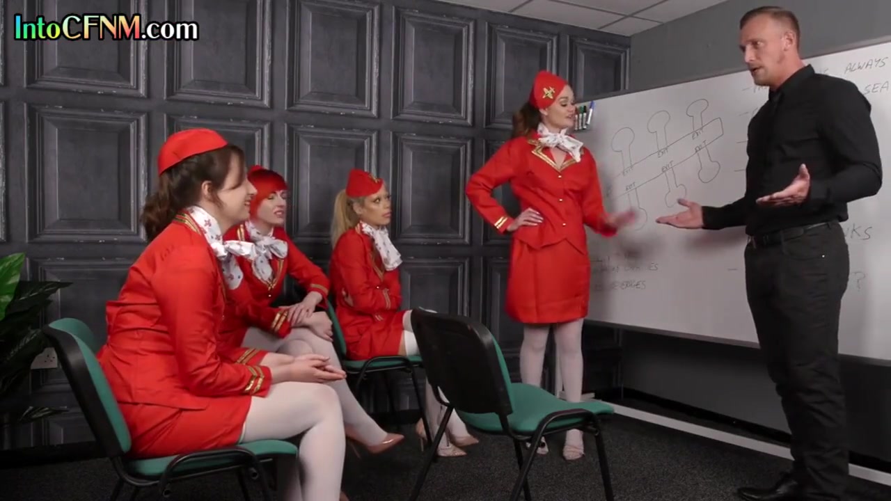 Cfnm Stewardesses Suck And Jerk Guys Cock In Group Bj