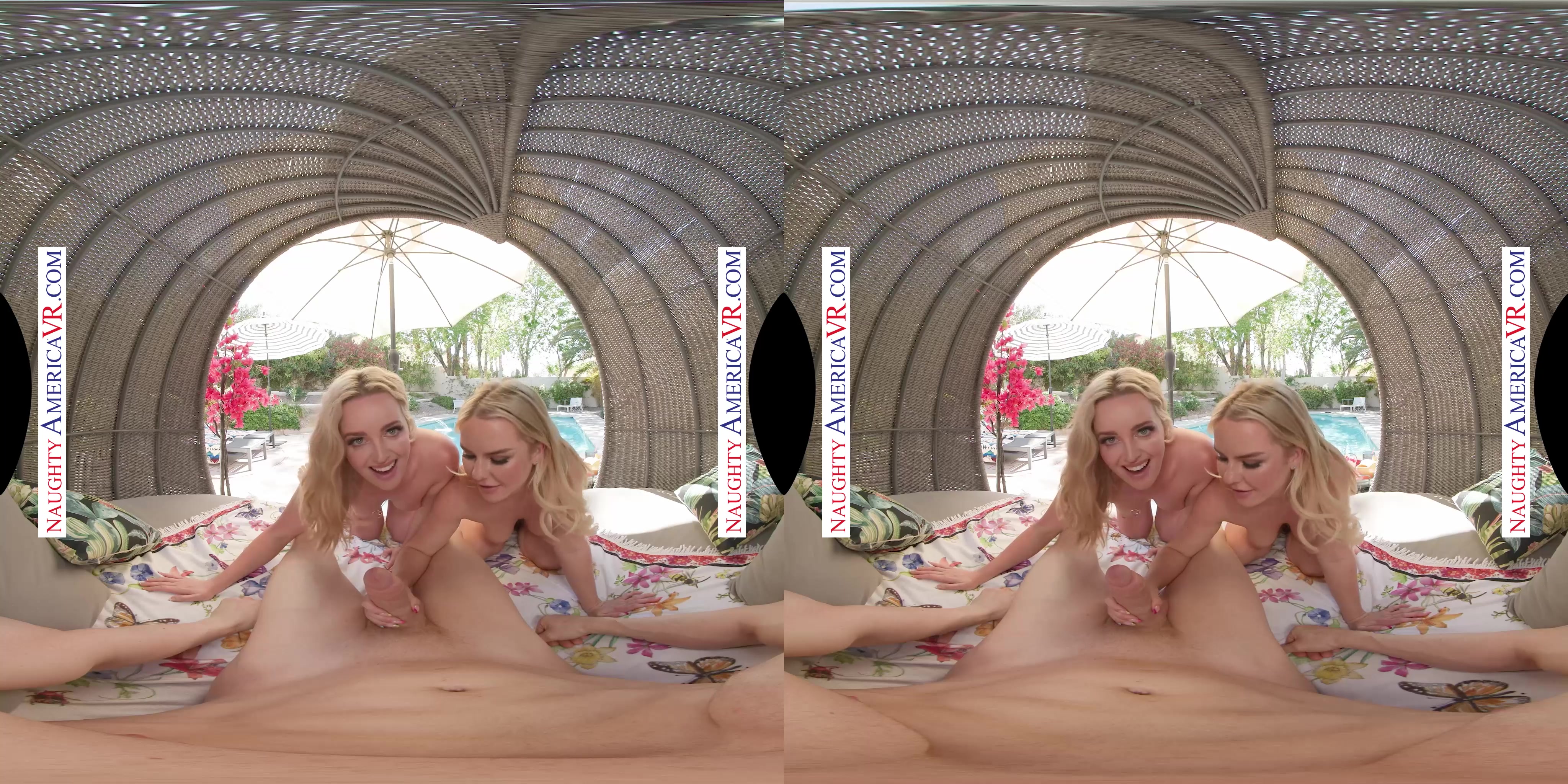 Crazy hot neighbor Slimthick Vic and her sexy Australian friend Charlie Forde stop by your pool to have a naughty threesome!
