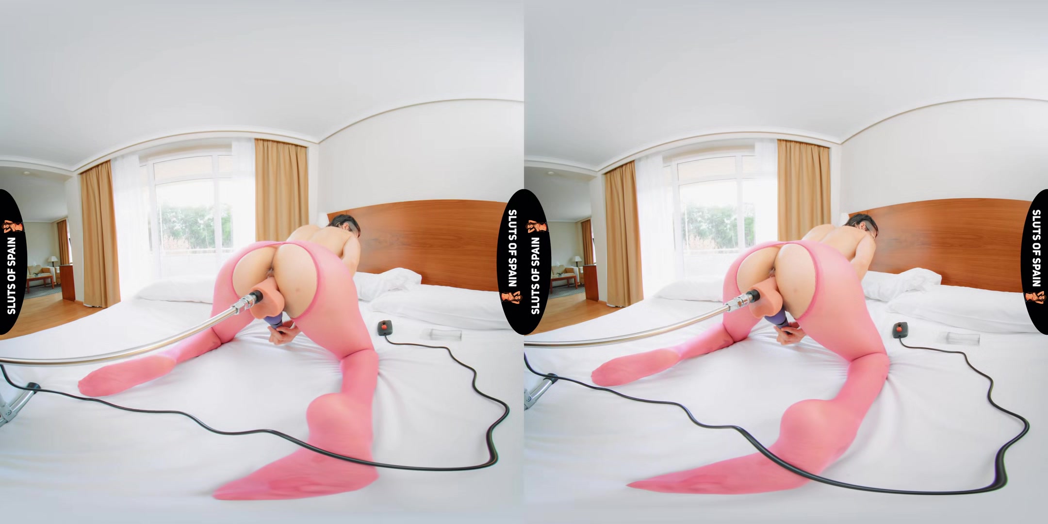Fuckmachine For Pink Pantyhose Slut
