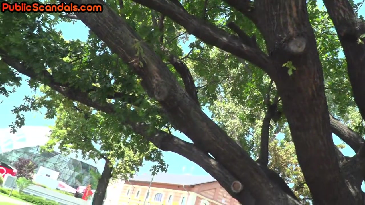 Humiliated bondage MILF exposed and facialized in public