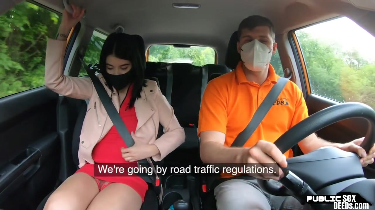 European student 18+ driver publicly fucking her instructor
