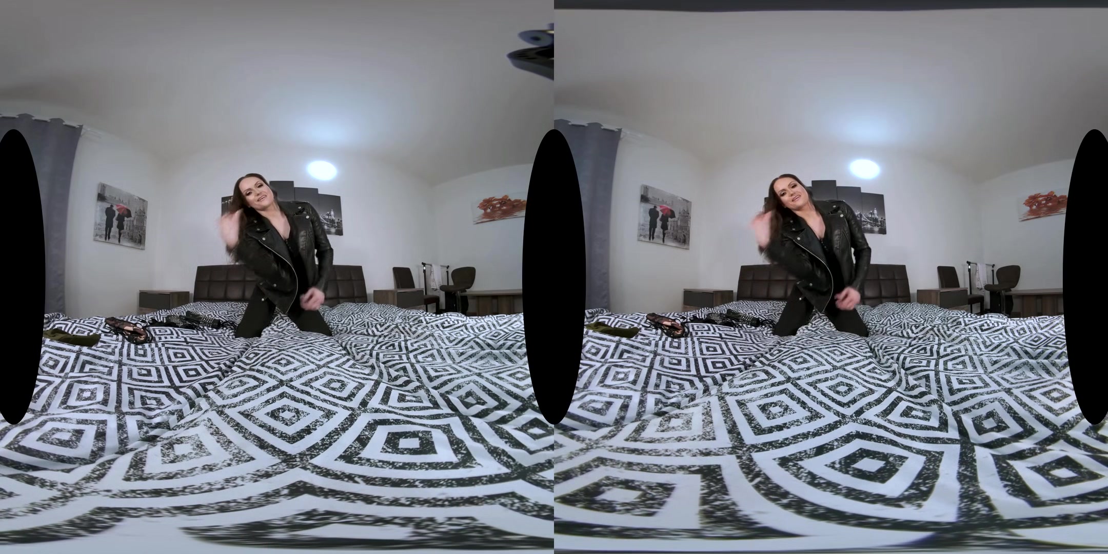 Bieber Army - Beautiful Brunette on the Bed Stripping and Fucking