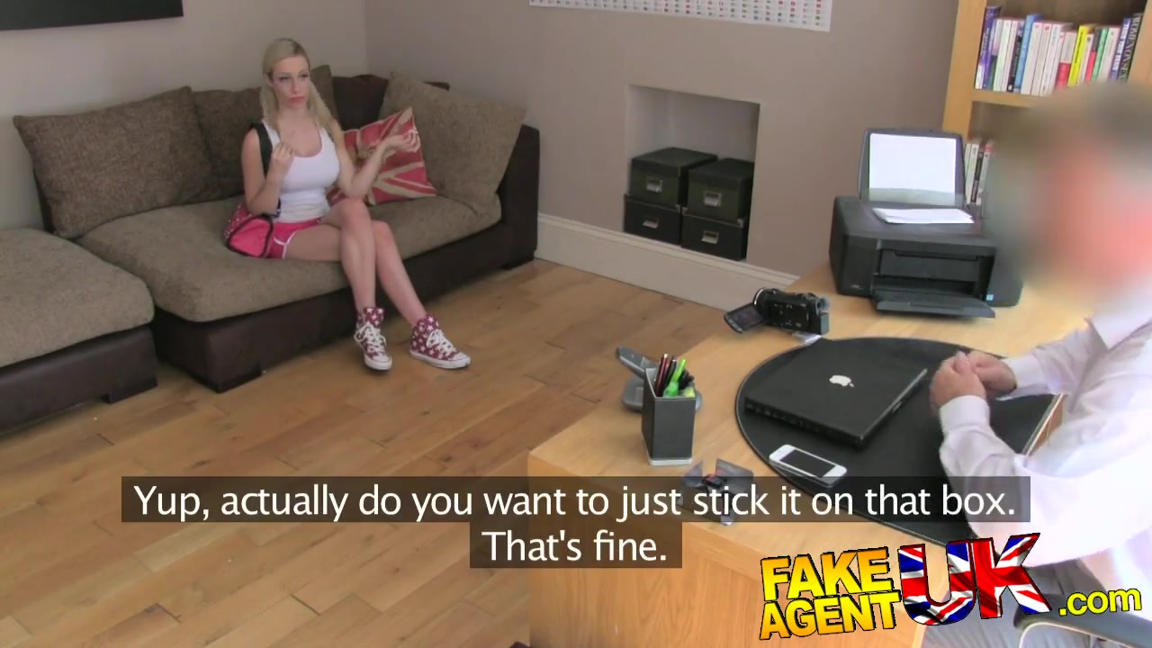 FakeAgentUK Cute big titted blonde gets eyes glued shut