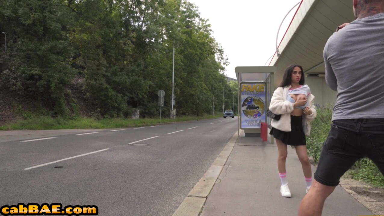 POV dirty public slut fucked outdoor by big white dick