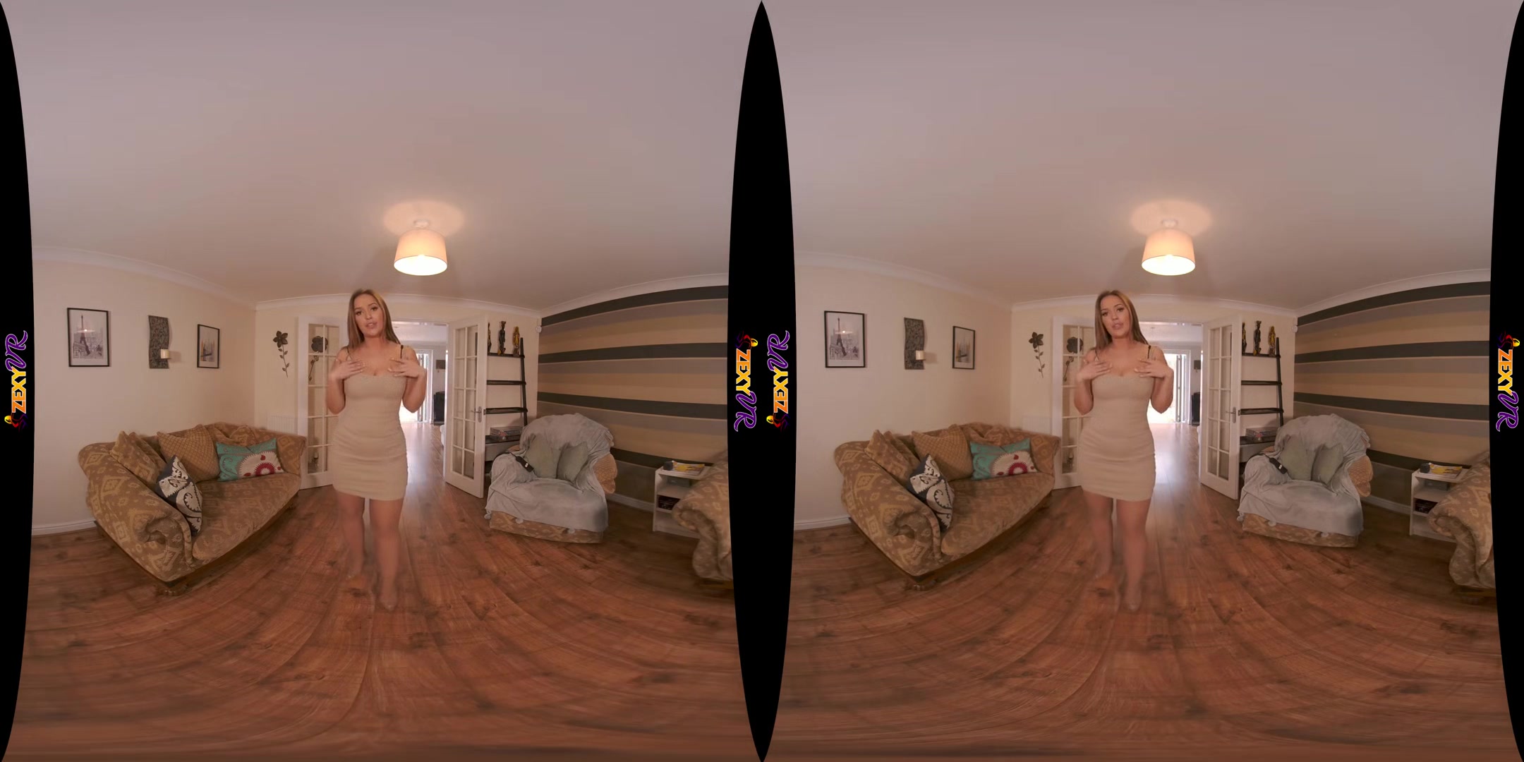 Sexy Surprise - Big Tits Babe in Lingerie Stripping