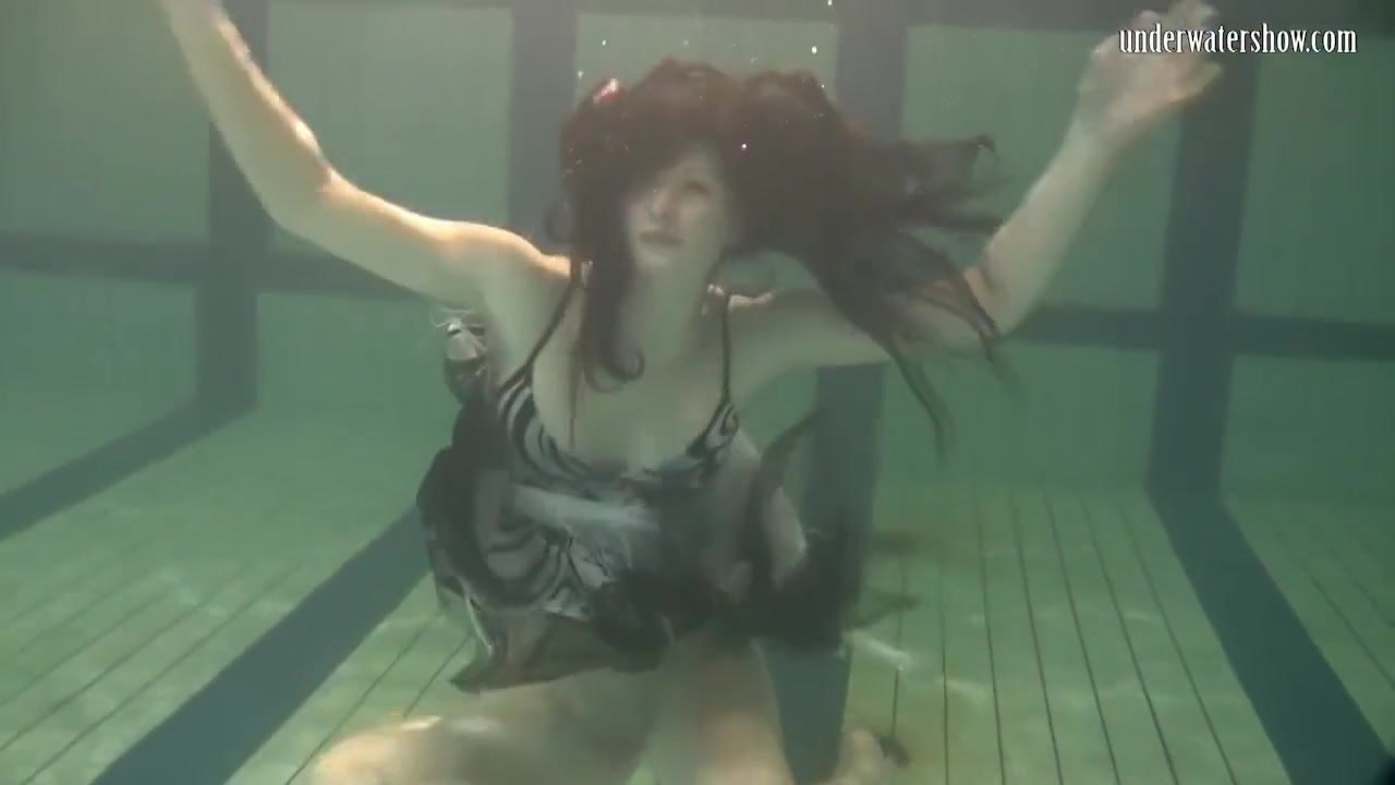 Dressed Up teen 18+ Irina Barna Swims Sexy In The Pool