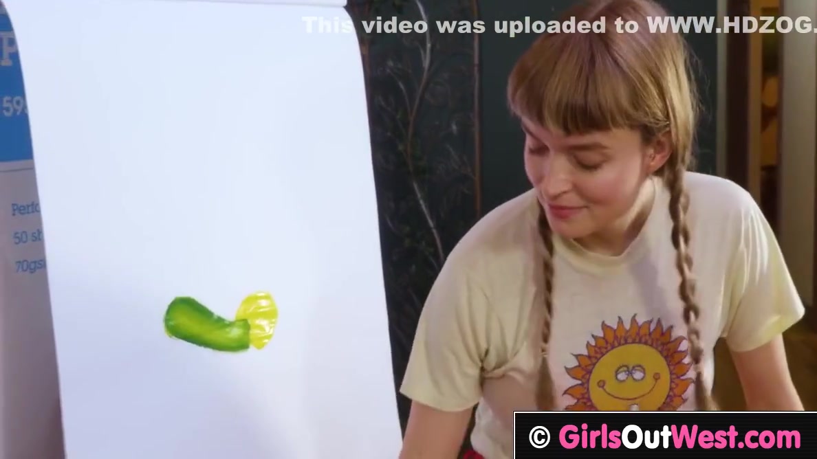 Busty Blondie Fucks Her Hairy Pussy With Cucumber