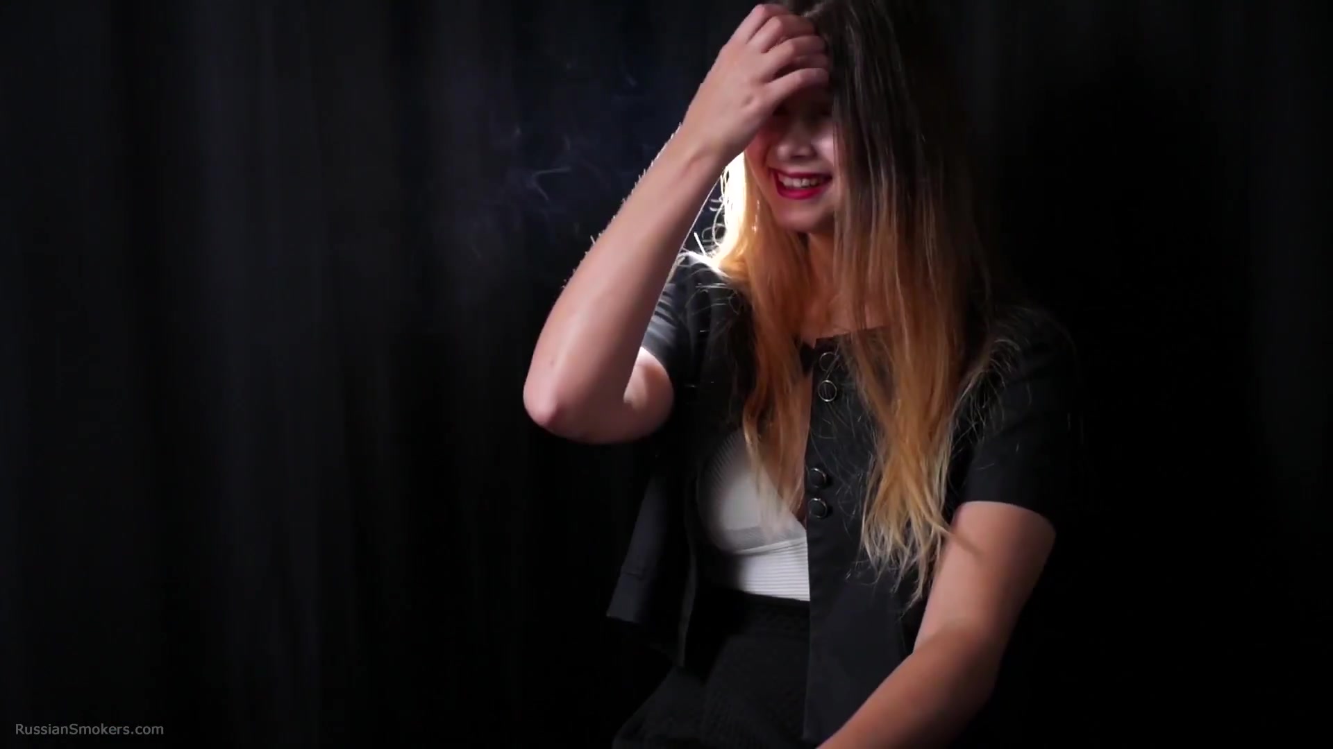 Irina Is Giving An Interview While Smoking