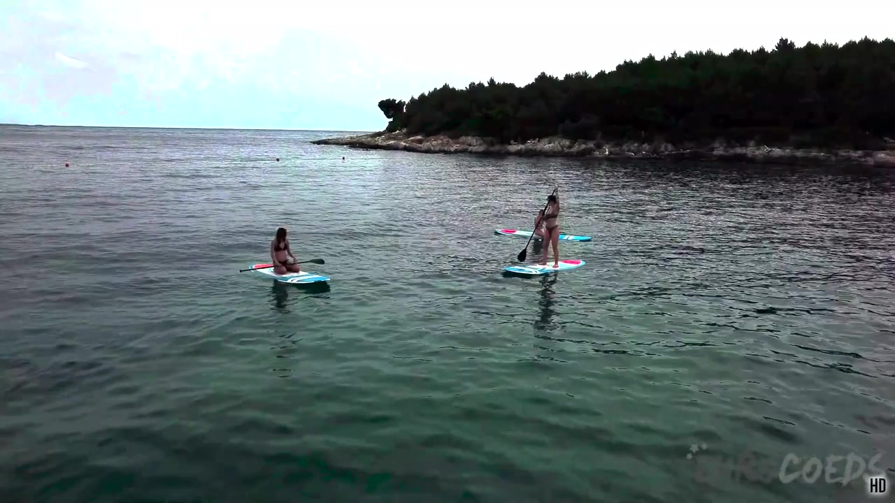 Paddle Boarding And Sunbathing Babes On Vacation Miss Pussycat With Rebeka Ruby Adriana And Sammy