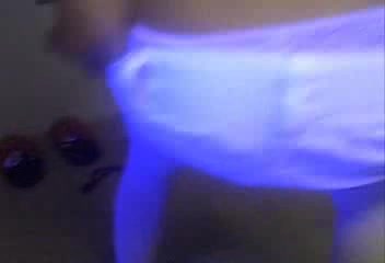 Pretty black chick dances in front of the webcam