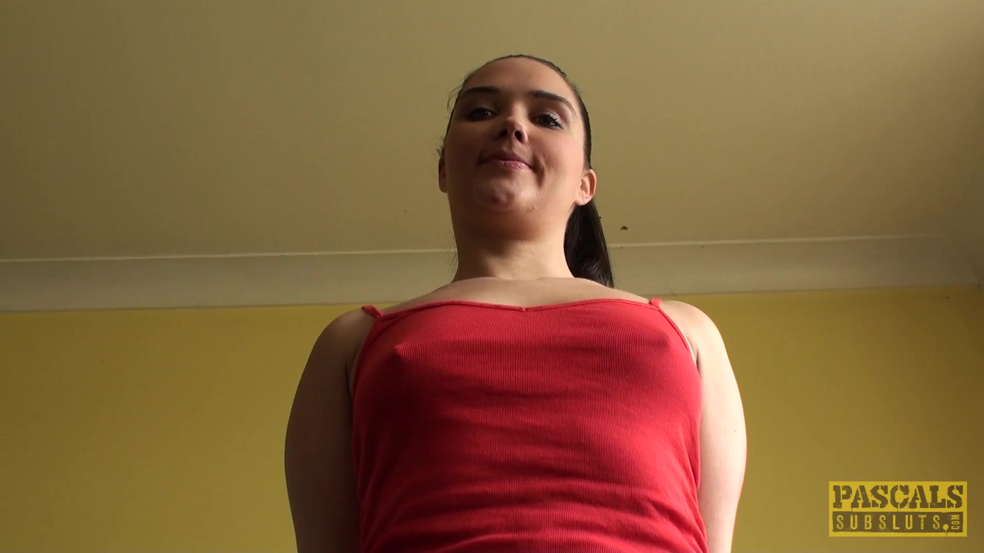 SubSlut Pixiee Little is cock-teased to cum with wand.