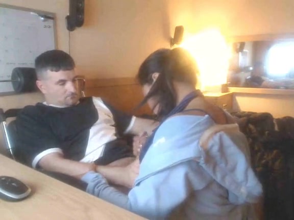 Oriental maid pleasing her customer for extra cash