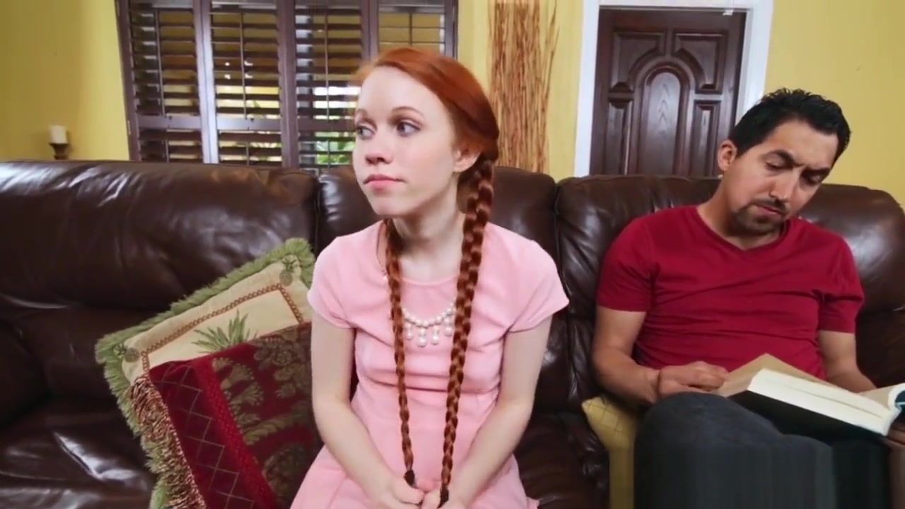 Tiny redhead sucking cock