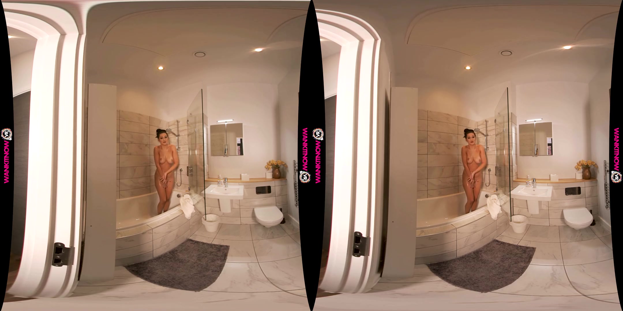Soap Up And Wank For Me - Cute Brunette Solo - SexLikeReal