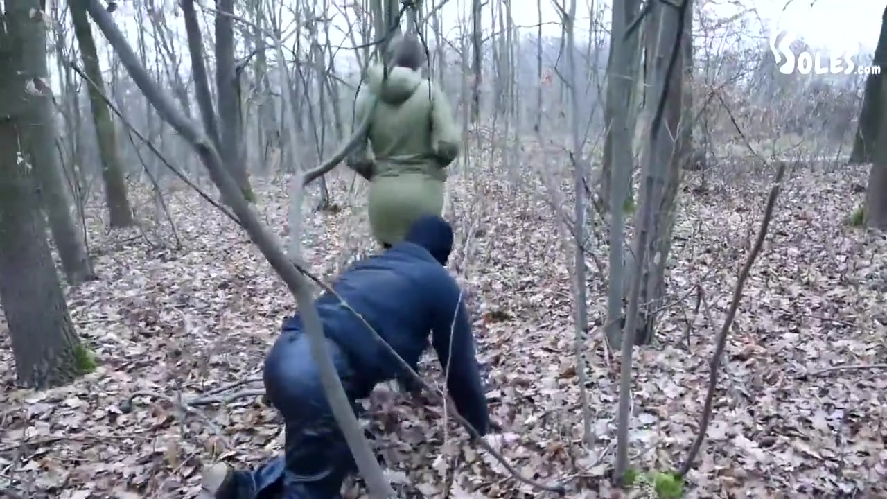 Walking The Doggy In The Cold - Boots Worship femdom Footdom Boots Licking Foot Slave On Leash