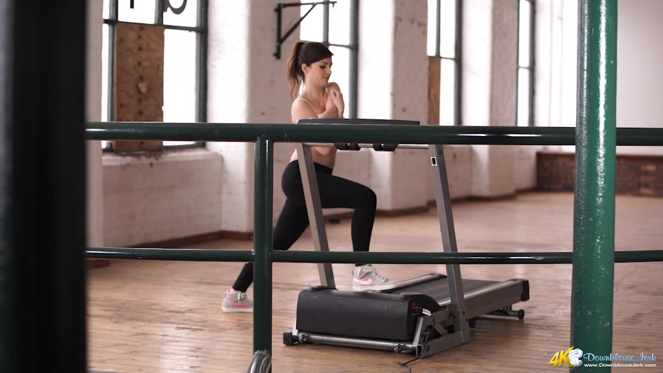 Charlie Rose in Braless Workout - DownblouseJerk