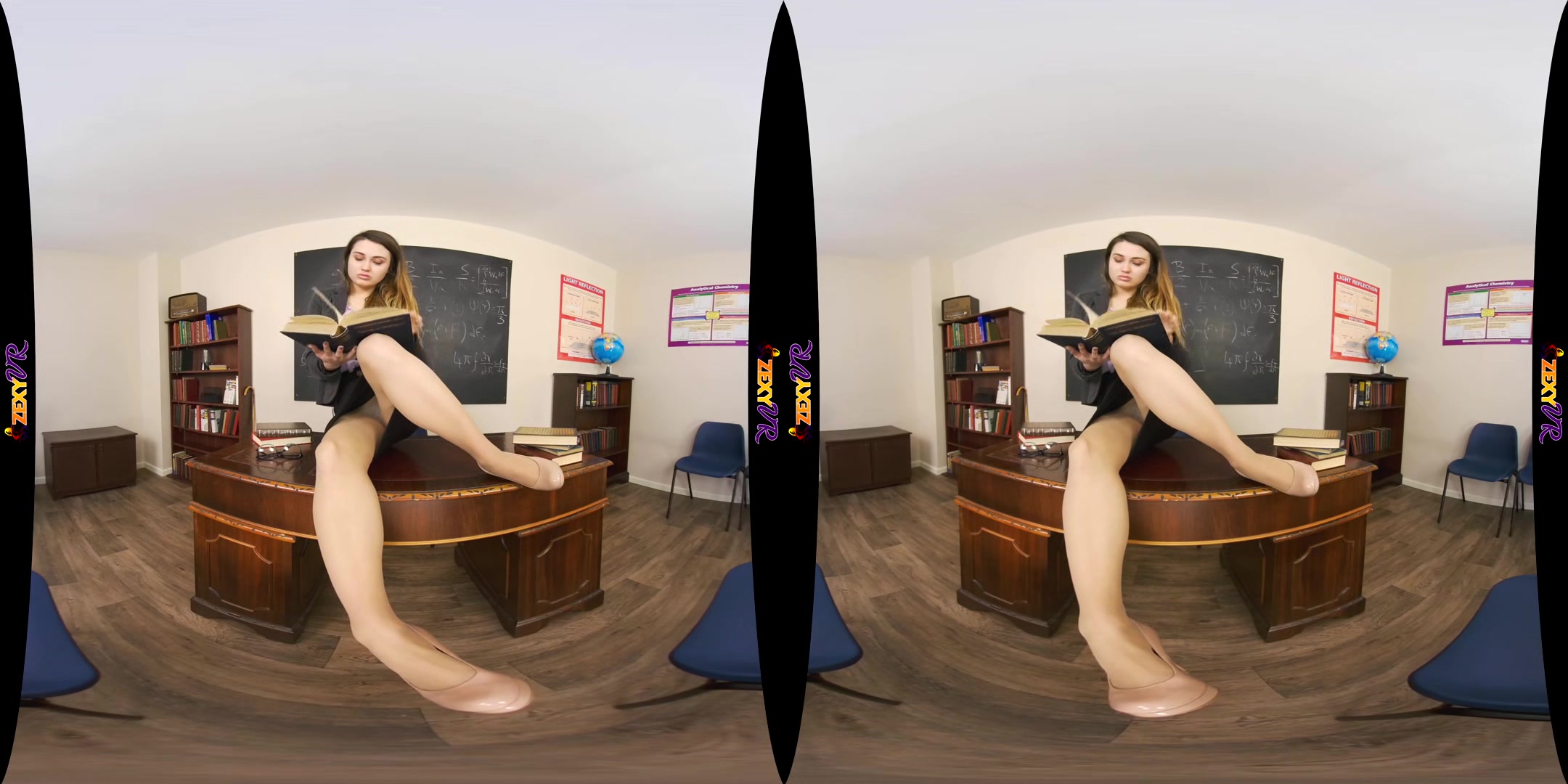 Classroom Nude; Big Tits Brunette Solo Striptease