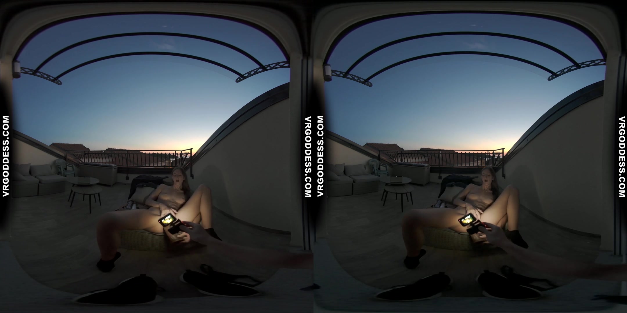 Bombshell Rebeka Ruby On Vacation Sunset Balcony Big Dildo Masturbation