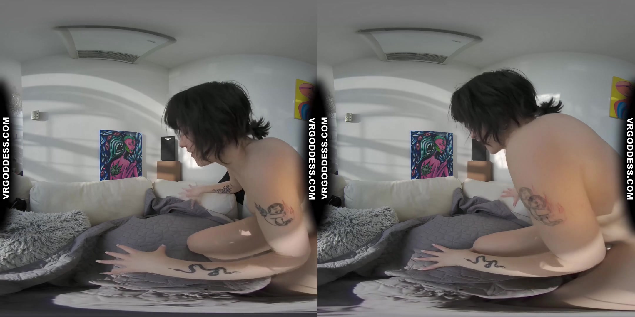 New Girl Short Hair Brunette Sofie Has Big Boobs White Casting Couch Fingering With Her Pussy