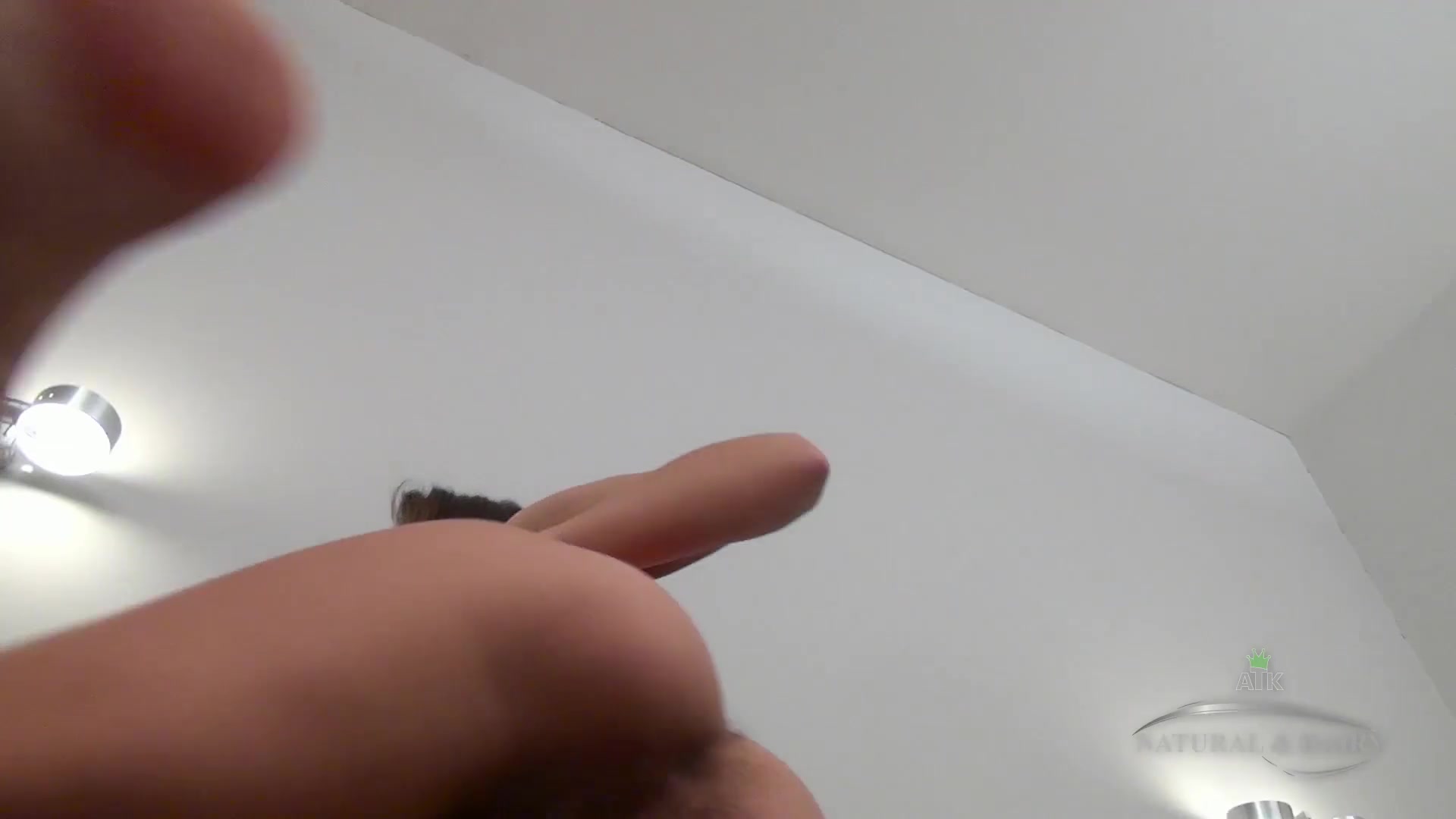 Sexy Hairy Horny Brunette Fingers Her Bush.