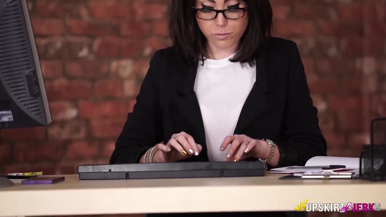 Pantyless Office Secretary Encourages You To Wank Off In Her Office