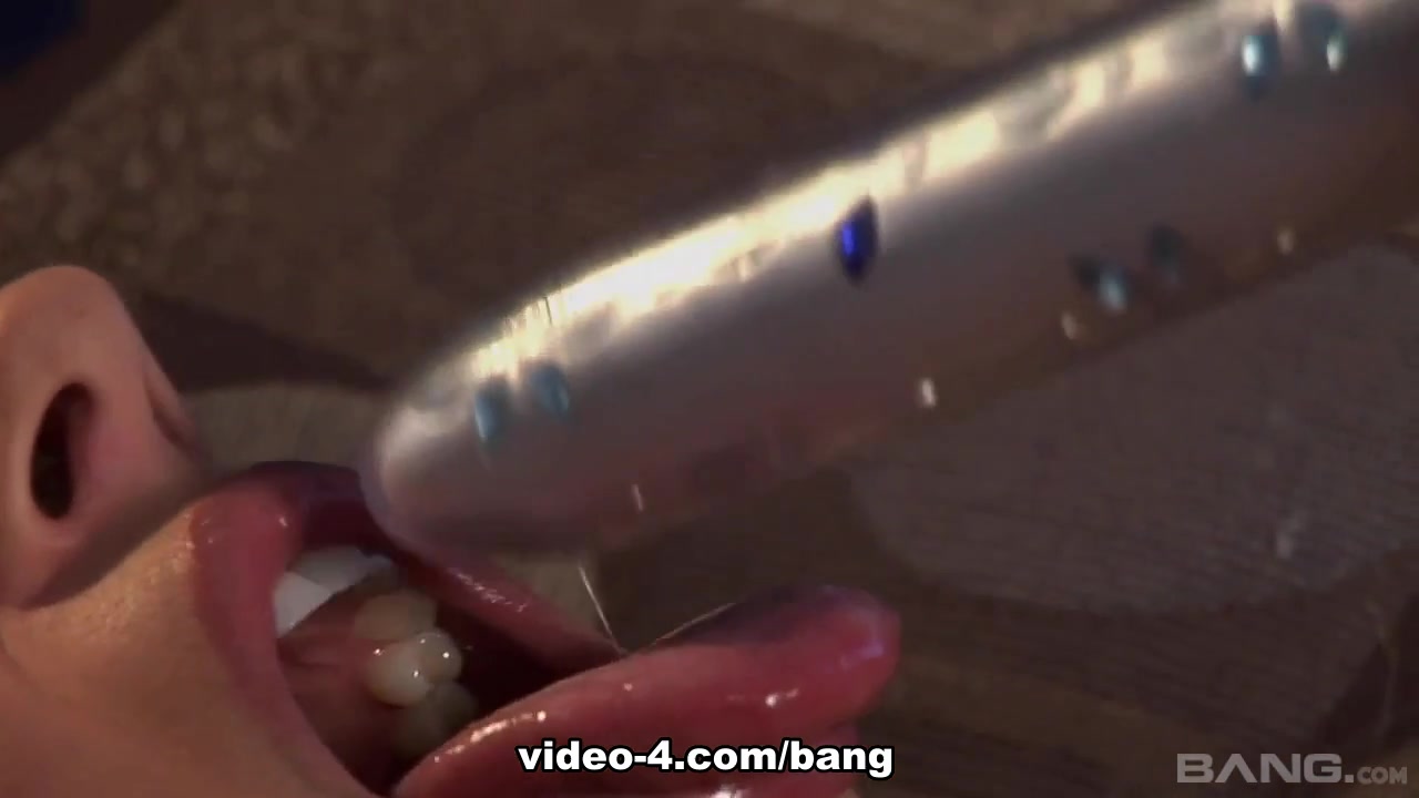 Hot blonde fucks her pussy with a thick vibrator on her knees from behind - BANG